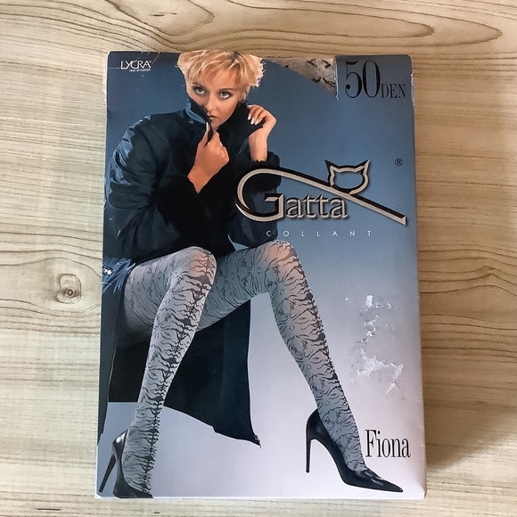 Vintage, Gatta, 90s, 80s, 50 Den, tiger patterned pantyhose/tights. NWT - Picture 2 of 4